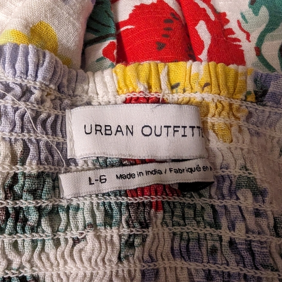 Urban Outfitters Shoulder Tie Floral Colorful Summer Midi Cottage Dress - Picture 11 of 16